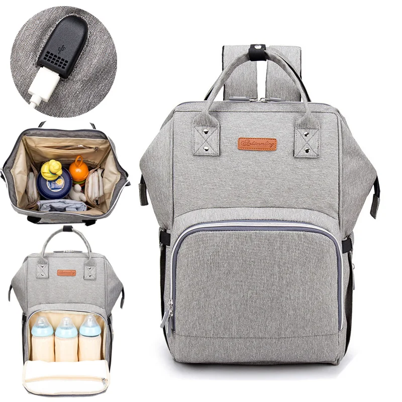 Diaper Bag USB Interface Nappy Bag Baby Care Bag for Stroller Enlarge