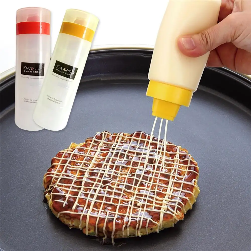 

Squeeze salad dressing jar ketchup sauce bottles leakproof oiler cruet 300ml 4 Hole itchen Accessories Cooking Tools