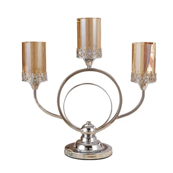 

Crystal Glass Candle Holder Wedding Decorations Home Accessories Modern Design Candlestick Chandelier Mariage Moroccan Lamp 5Z92