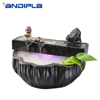 

110V-220V Creative Ceramic Flowing Water Fountain Humidifier Living Room Desktop Ornaments Office Fish Tank Feng Shui Lucky Gift