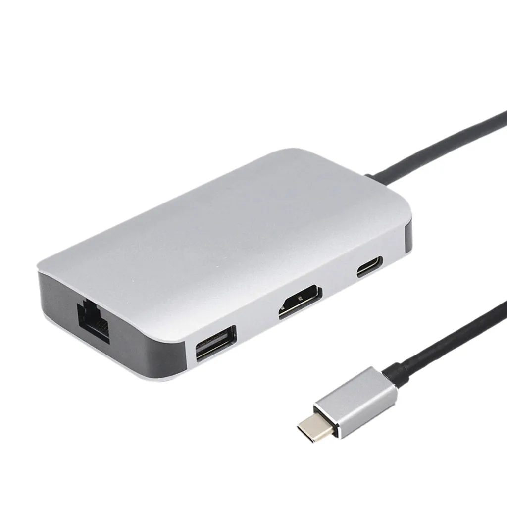 USB C к type C 8 в 1 USB 3,0 USB 2,0 HDMI 4K RJ45 адаптер SD TF кардридер концентратор HDMI женский порт 2K x 4K UHD видео выход 31