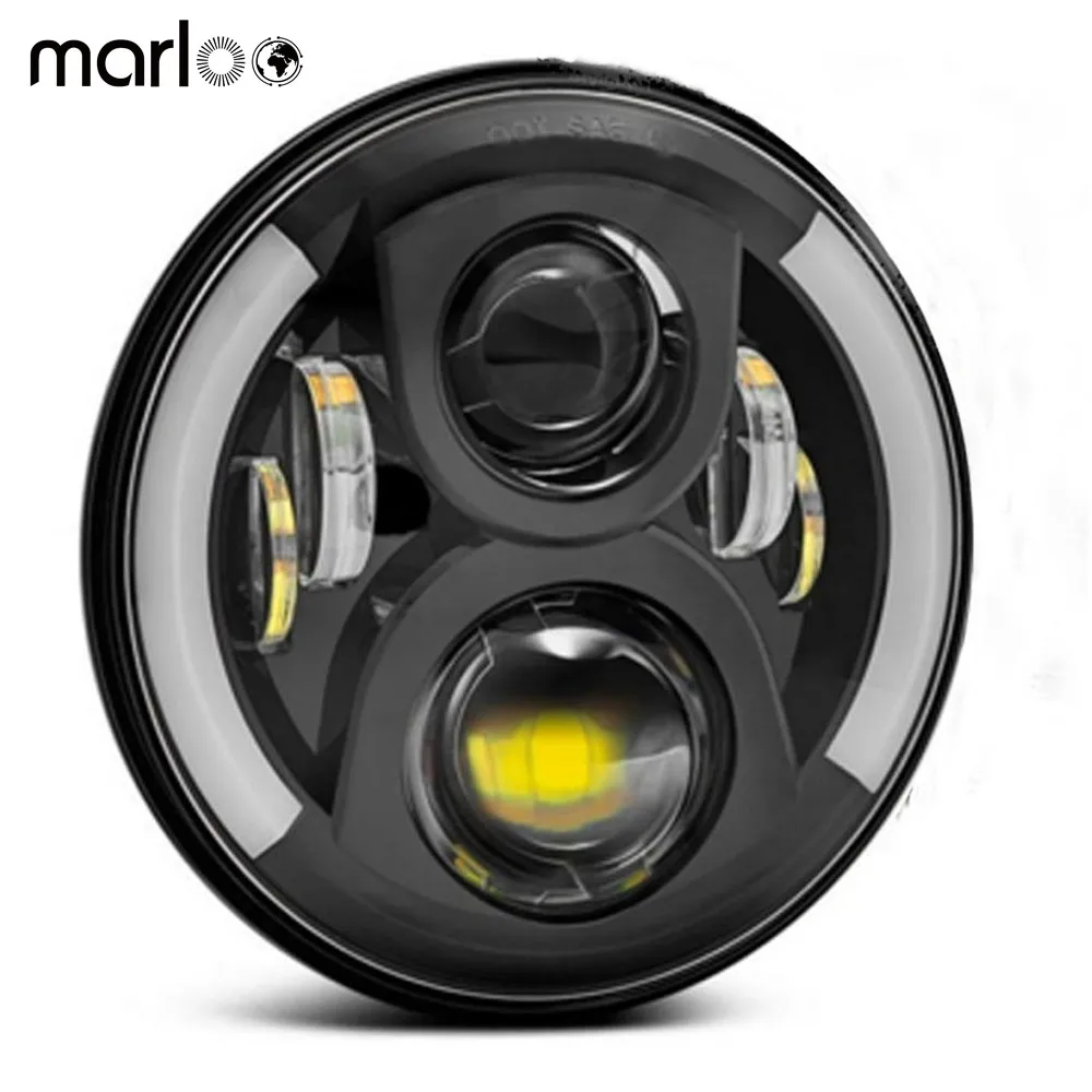 

Marloo Motorcycle Accessories 7 Inch LED Headlight For Wrangler JK TJ Hummer 7" Turn Signal DRL Headlamp 1PCS