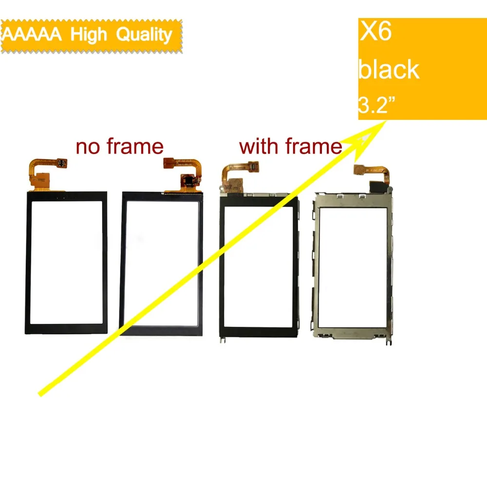 

For Nokia X6 X6-00 Touch Screen Touch Panel Sensor Digitizer Front Glass Outer Lens Touchscreen With Frame NO LCD Black