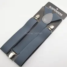 Мужские/Женские Подвески 3.5 см одноцветное темно-серый Подтяжки для женщин Clip-On y-обратно серый брекеты упругой 100 см 110 см 120 см