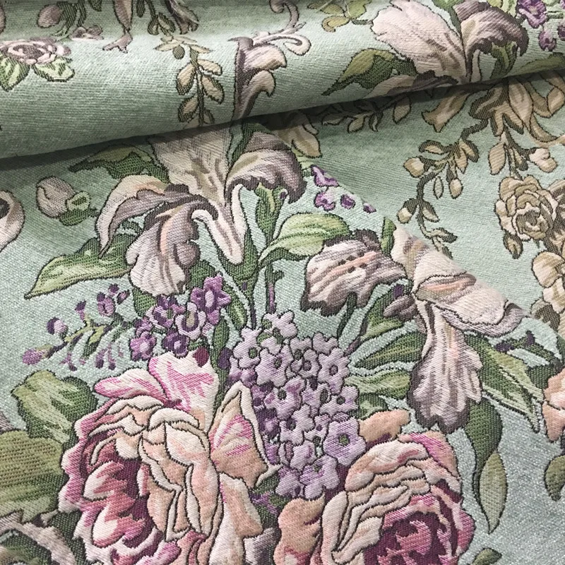 Высококачественный светло-зеленый винтажный цветок искусственный шелк мягкий толстый синель плетение, цветок обивка для дивана занавески ткани 280 см Ширина
