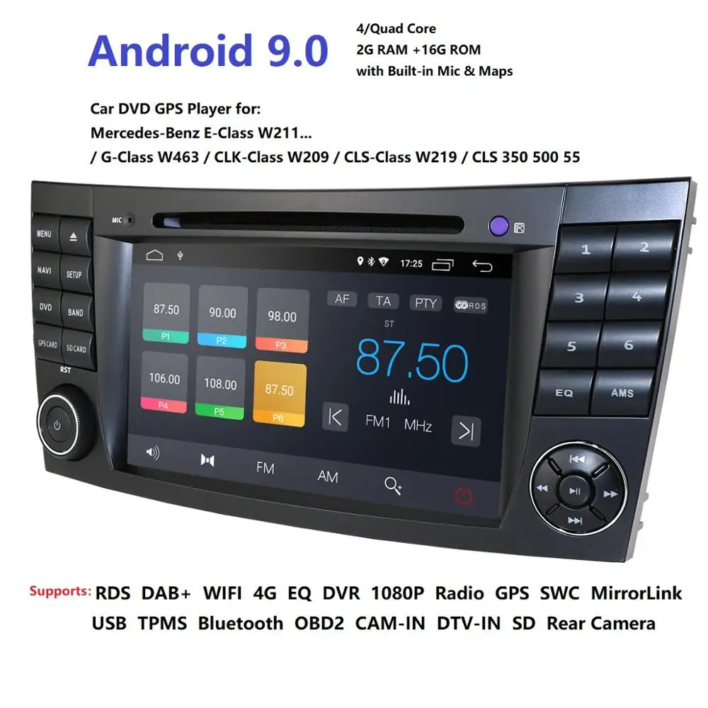 Cheap Ossuret Android9.0 Car Multimedia Player For Mercedes-Benz E-Class W211 G-Class W463 CLK-Class W209 CLS-Class W219 CLS 350 500 2