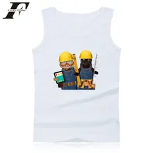 2017 Builder Cat Vest men women Summer Funny Printing crop top Sleeveless Shirt Soft Tops Workout