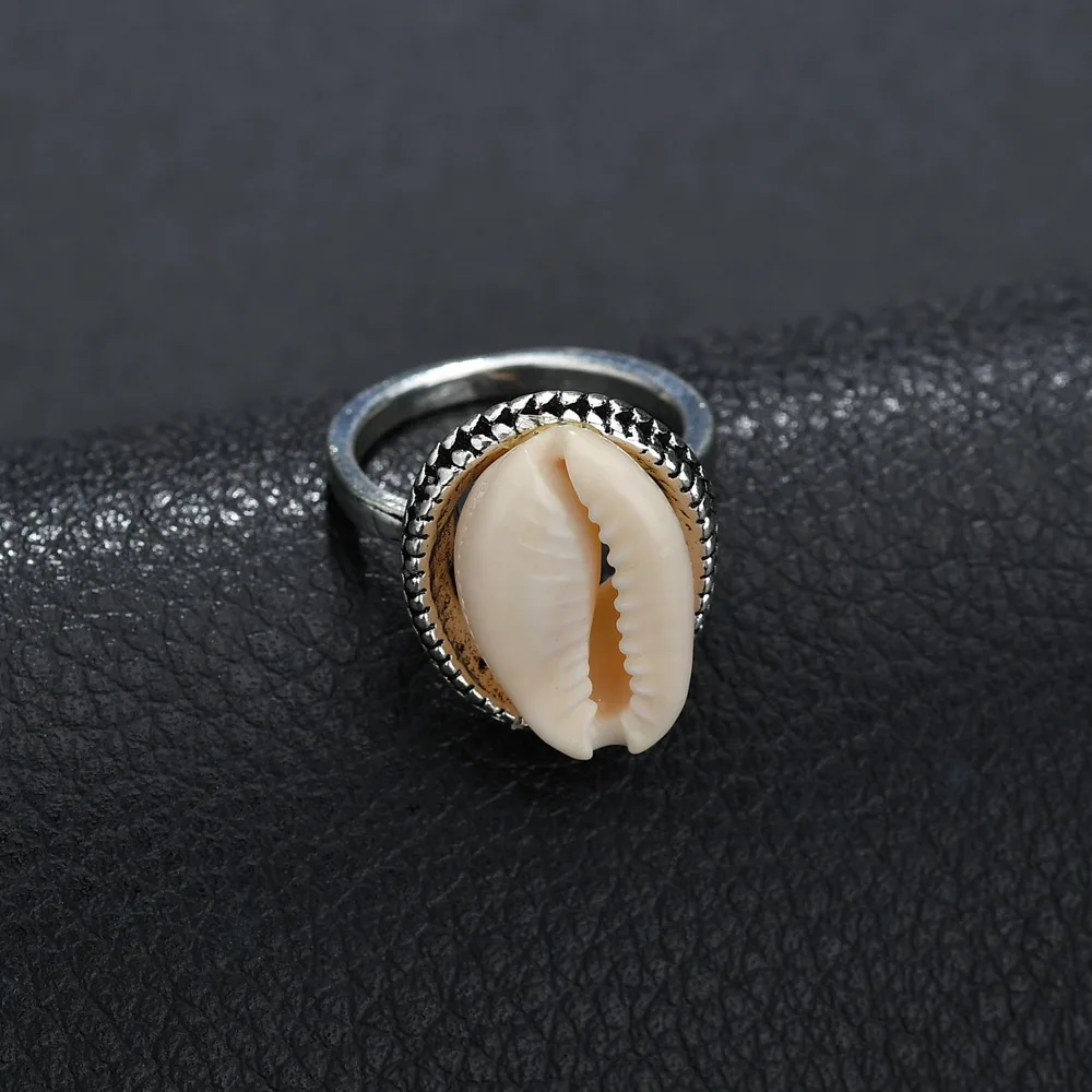 

Terreau Kathy Bohemian Antique Silver Shell Ring Midi Finger Knuckle Rings for Women Summer Beach Jewelry Anillos Accessories