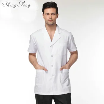 

women or men white Medical Coat Clothing Medical Services Uniform Nurse Clothing Long-sleeve Polyester Protect lab coats CC018