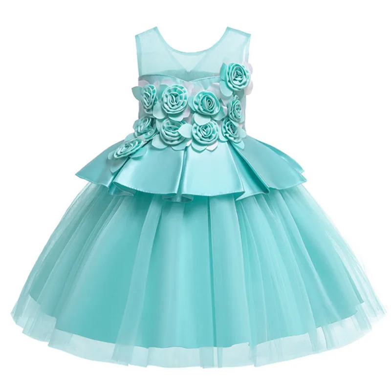 Вечернее платье с цветочным рисунком для маленьких девочек; коллекция года; элегантное вечернее платье для девочек; детское платье на свадьбу и День рождения; платье для девочек 3-12 лет