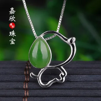 

2020 Cluci Cage Pendants New 925 Pure Inlaid Hetian Jasper Pendant Manufacturer Sells Natural Jadeite Cute Zodiac Dog Directly