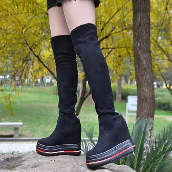 

Autumn and winter 12 cm over the knee boots elastic women's boots Korean high-heeled boots