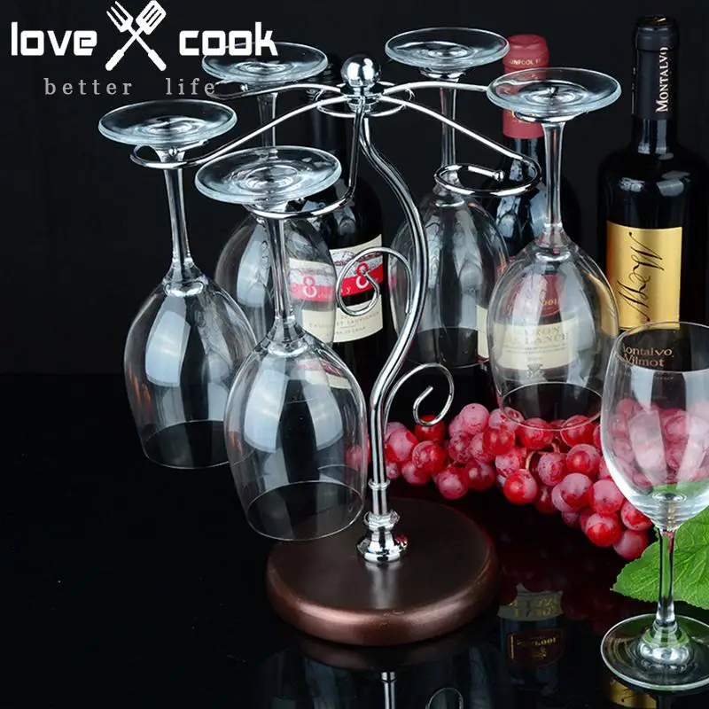 6pc Wine Glass Holder Cup Holder Hanging Wine Cup Glass Rack Metal