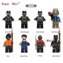 50 шт. Marvel Мстители Бесконечность войны Черная пантера Erik Kill Shuri Ulysses Klaw Okoye строительный блок для детей игрушка