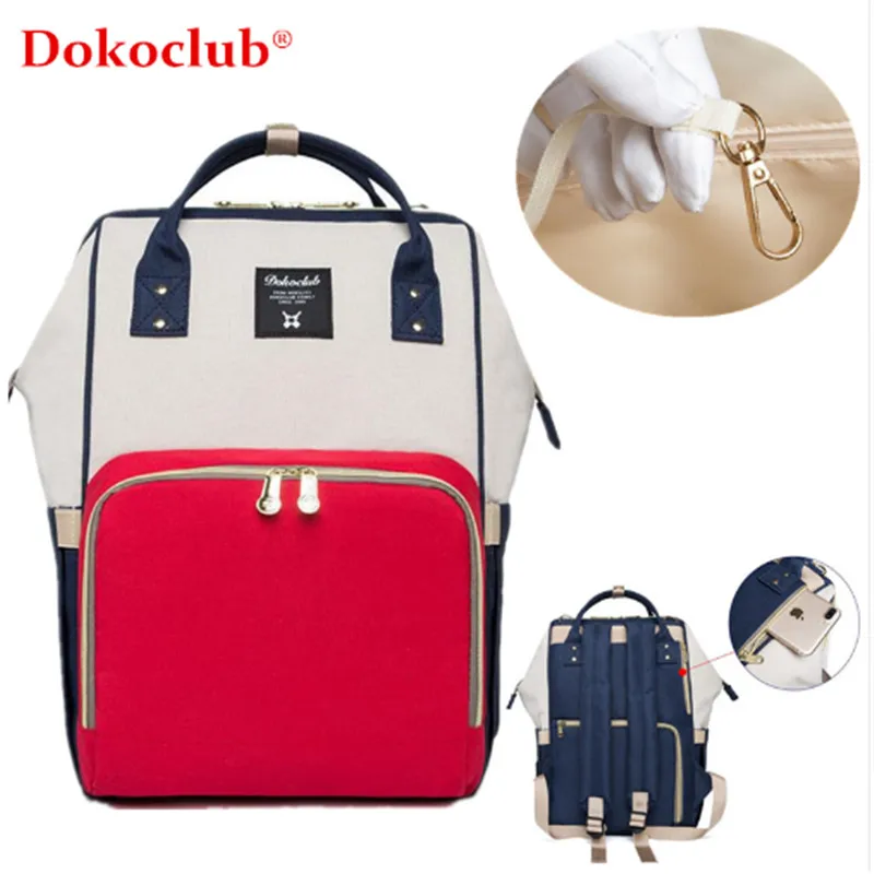 Dokoclub الحفاض حقيبة الأم الطفل مولي وظيفة حفاضات حقيبة Nuring السفر حقيبة الرطب للماء على ظهره قدرة كبيرة رعاية الطفل حقيبة
