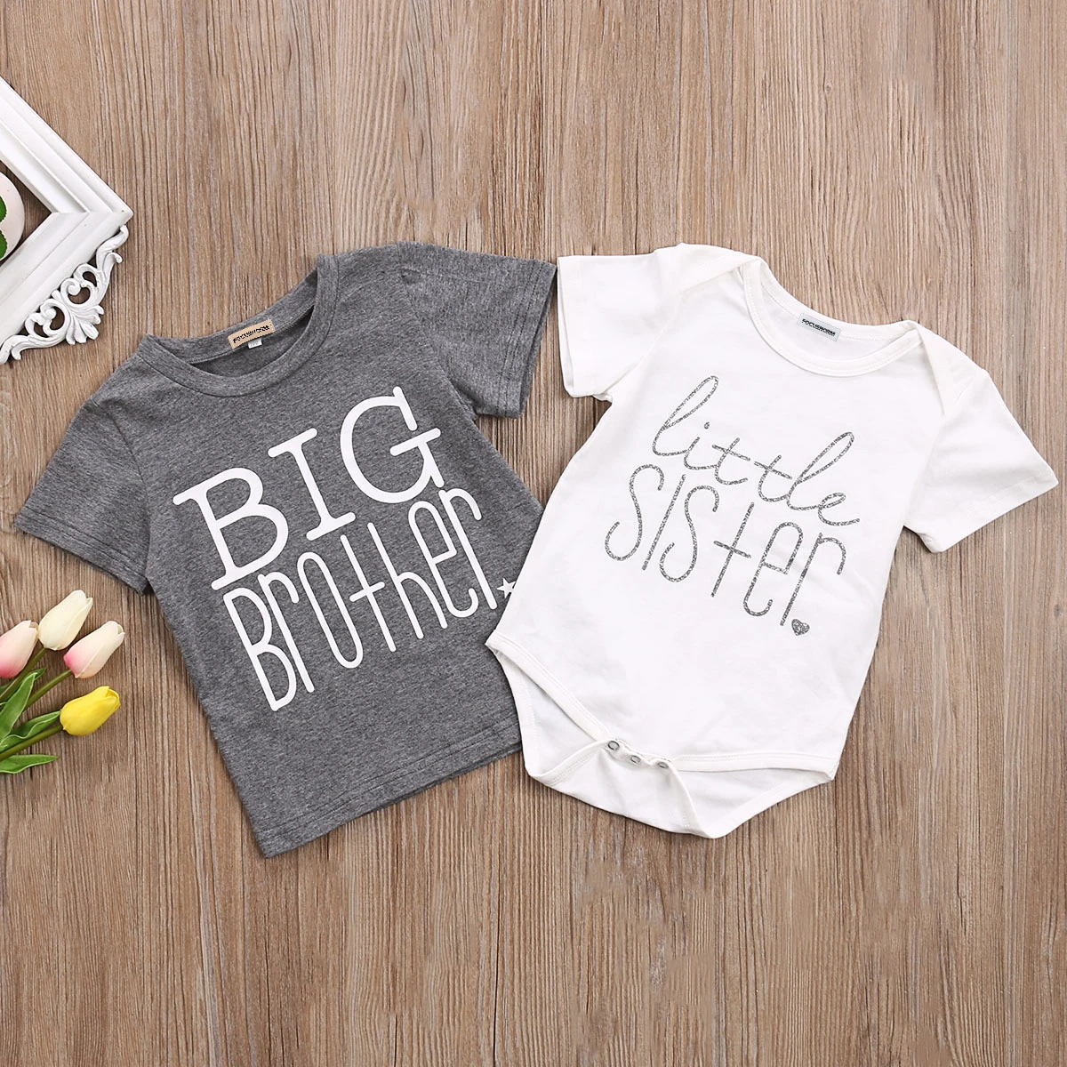 Big Brother Little Sister Outfits Shirt Sibling Shirts Matching Baby Newborn Girl Outfit