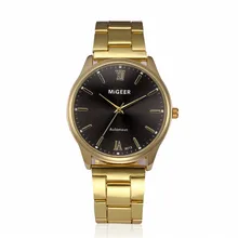 Новые модные роскошные мужские золотые часы Лидирующий бренд браслет из нержавеющей стали часы кварцевые изысканные наручные часы Masculino# S