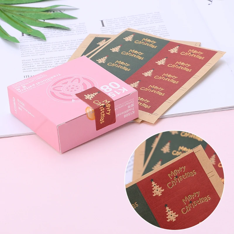 

100Pcs Merry Christmas Package Seal Sticker For Gift Label Sticker Scrapbooking