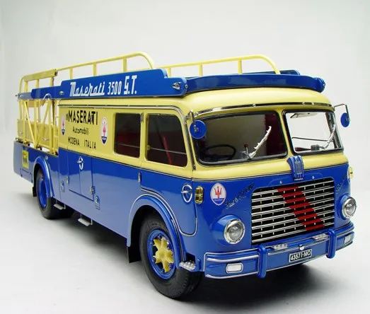 

1:18 Diecast Model for Fiat 642 RN2 Maserati Transporter 1957 Precious Alloy Toy Car Miniature Collection Gifts