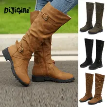 Новинка; сезон осень-зима; женские байкерские сапоги до колена; пикантные Сапоги на молнии в стиле панк; армейские сапоги вечерние женские сапоги