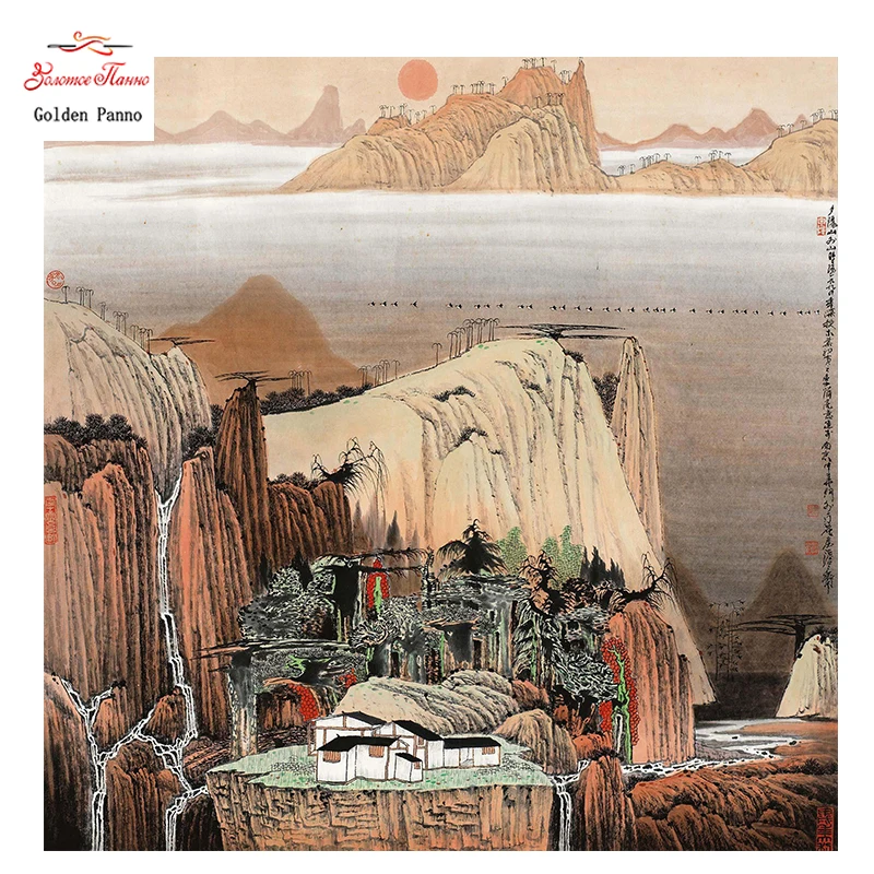 

Golden Panno,Needlework,DIY DMC Cross stitch,Sets For Embroidery kit 14ct unprinted Peak Cross-Stitching,christmas gifts 1226