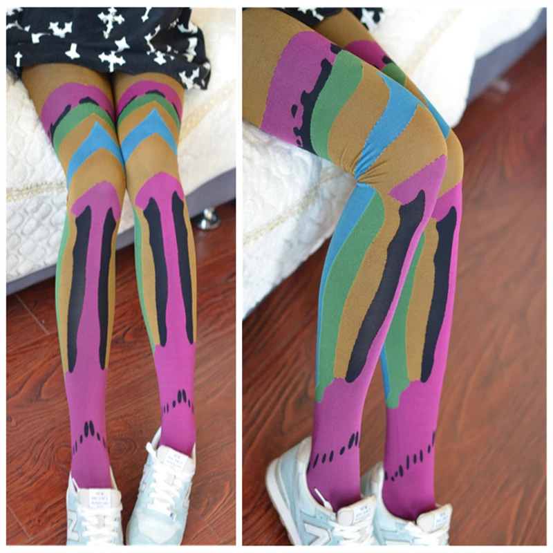 Японские цветные летние колготки в стиле харадзюку чулки для дам|stockings patterned|stocking