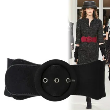 

Korean Version Fashionable Wide Waistband Women Needle Buckle woman's waist Fleece Womens Plus Size Belts 7.5*65CM