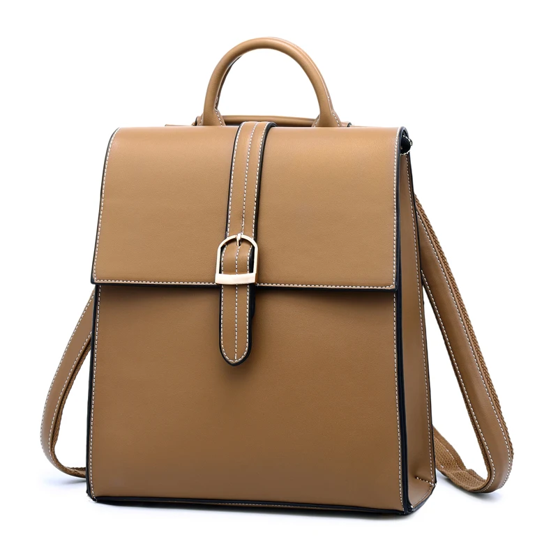 

Women's Backpacks Authentic Leather Bag For College Simple Design Female Famous Brands Women Backpack for School Style