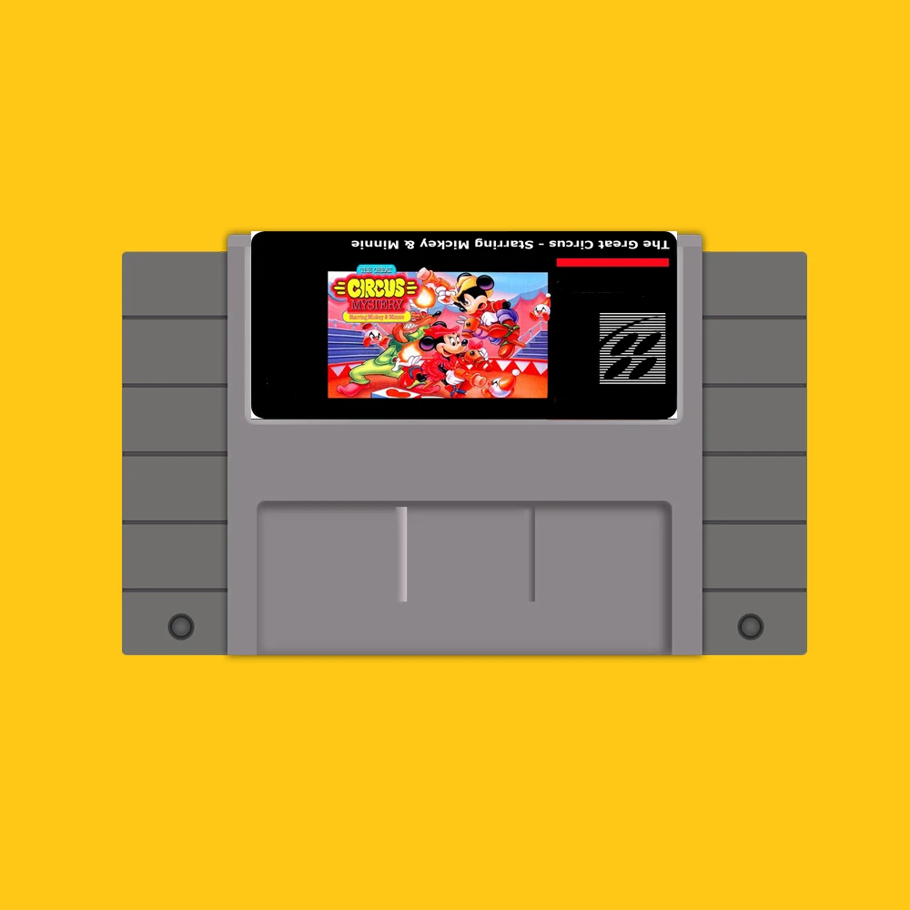 Хит 46 Pin 16 Bit NTSC игровой картридж The Great Circus звездное кольцо Микки и Минни|Картриджи|