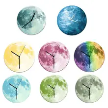

3D Moon Wall Clock, Silent Non Ticking Quality Quartz Battery Operated 11 Inch Round Easy to Read for Home/Office/School