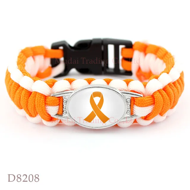 Us 20 0 10 Pcs Lot Orange Awareness Ribbon Paracord Survival Bracelet Leukemia Multiple Sclerosis Kidney Skin Cancer Lupus Ms In Cuff Bracelets Us 20 0 10 Pcs Lot Orange Awareness Ribbon Paracord Survival Bracelet Leukemia Multiple Sclerosis Kidney Skin Cancer Lupus Ms In Cuff Bracelets