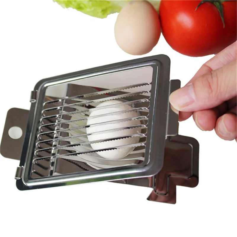 

1PC Egg Cutter Stainless Steel Egg Slicer Strawberry Slicer Cutter Metal Multifunctional Egg Cutter Tomato Slicer Kitchen