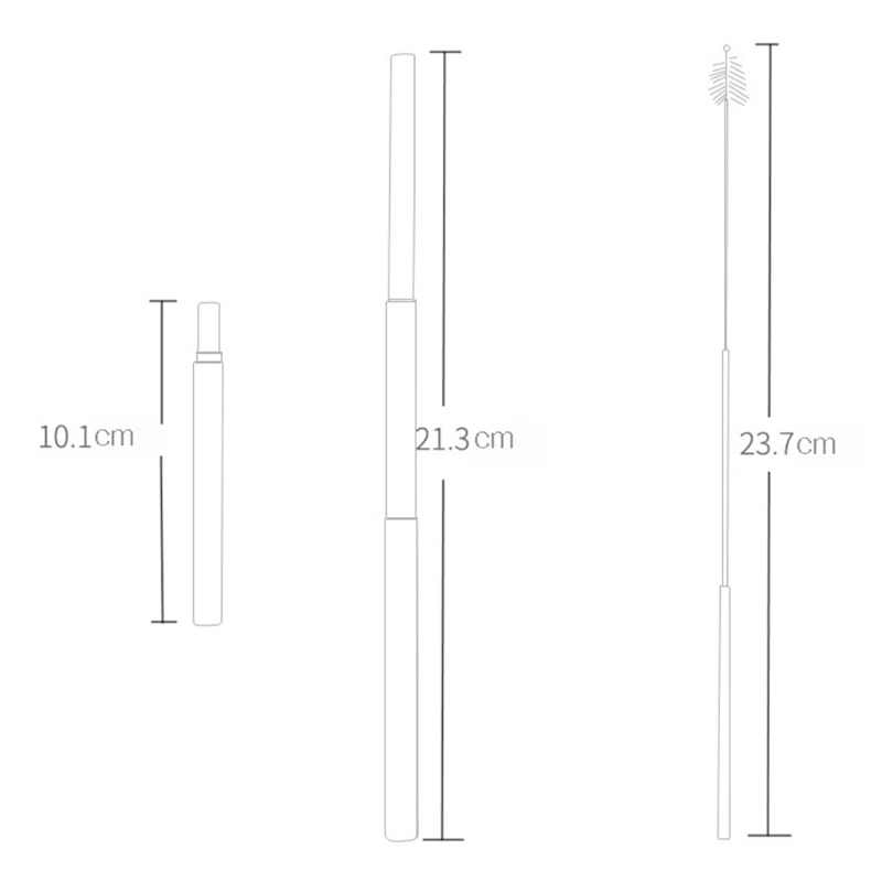 Портативные многоразовые соломинки телескопическая соломка из нержавеющей стали с алюминиевым корпусом и щетка для чистки путешествий на