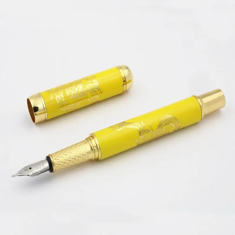

chinese Ceramic Golden Dragon Painting Medium M Nib Fountain Pen