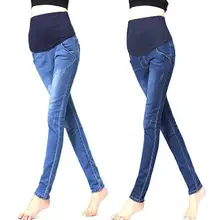 Maternity Clothes Jeans Woman Elastic Waist Denim Maternity Jeans Pants Trousers Clothes For Pregnant Women Pregnancy Clothes W2