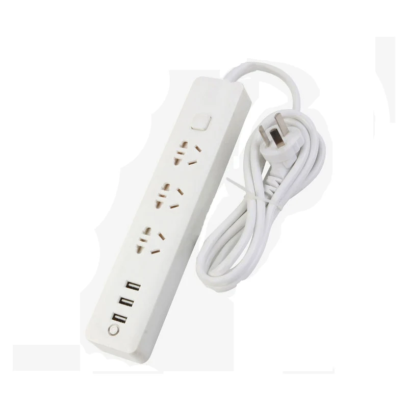 Дешево Мощность розеток Портативный полосы переходник с 3 USB Порты и разъёмы 2,5 м 1,5 м Мощность шнур стены Зарядное устройство адаптер для Phone Home