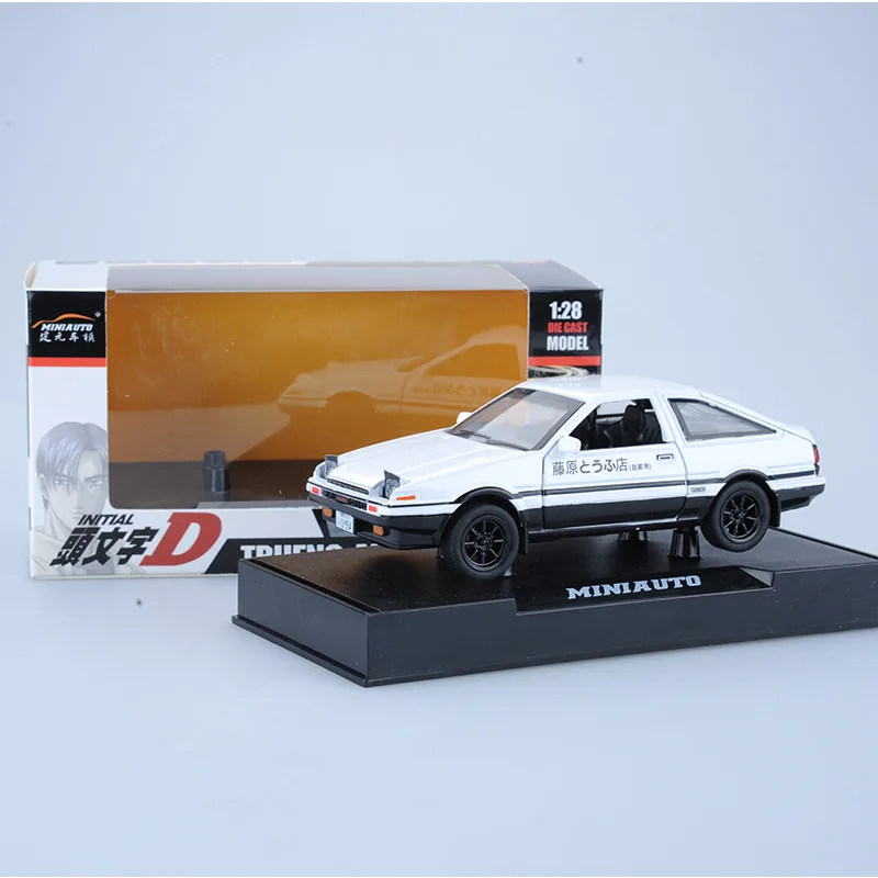 Начальный D для Toyota AE86 1:28 Сплав модель автомобиля аниме мультфильм Форсаж с вытягиванием звуковой светильник игрушки Автомобильные украшения