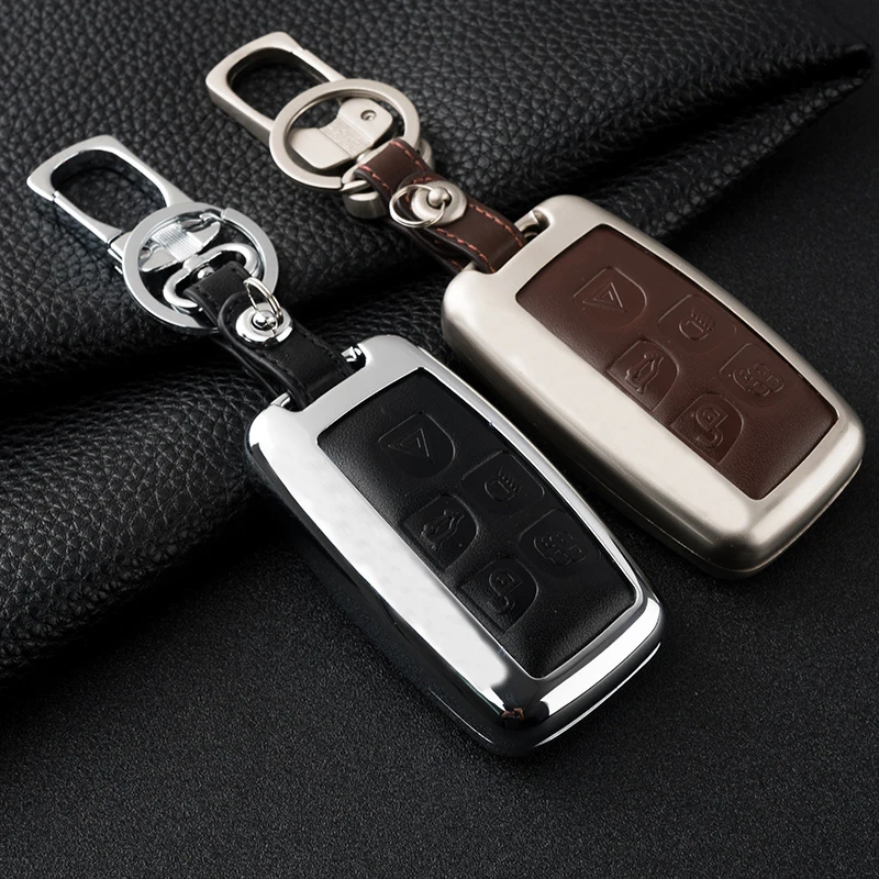 Genuine Leather Car Keychain Key Fob Case Cover for Jaguar XE XJ XJL XF