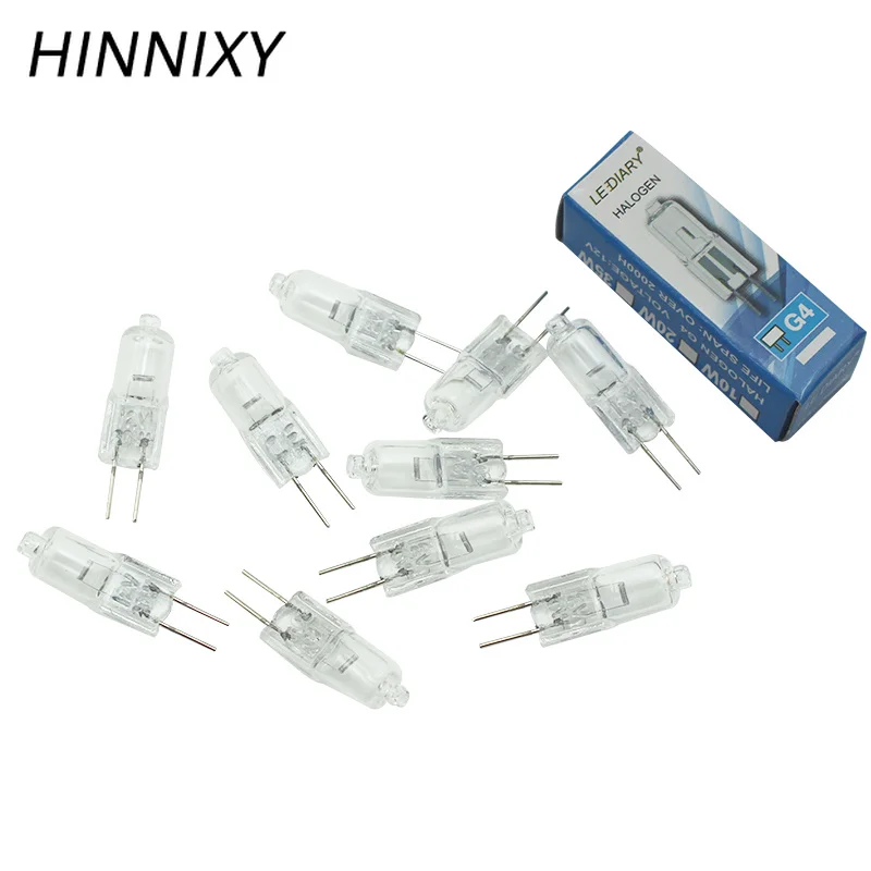 

Hinnixy 10PCS/Lot Halogen Dimmable G4 12V Bulb JC Type G4 Halogen Home Lighting Bulbs Warm White 10W 20W 35W Clear Halogen Bulb