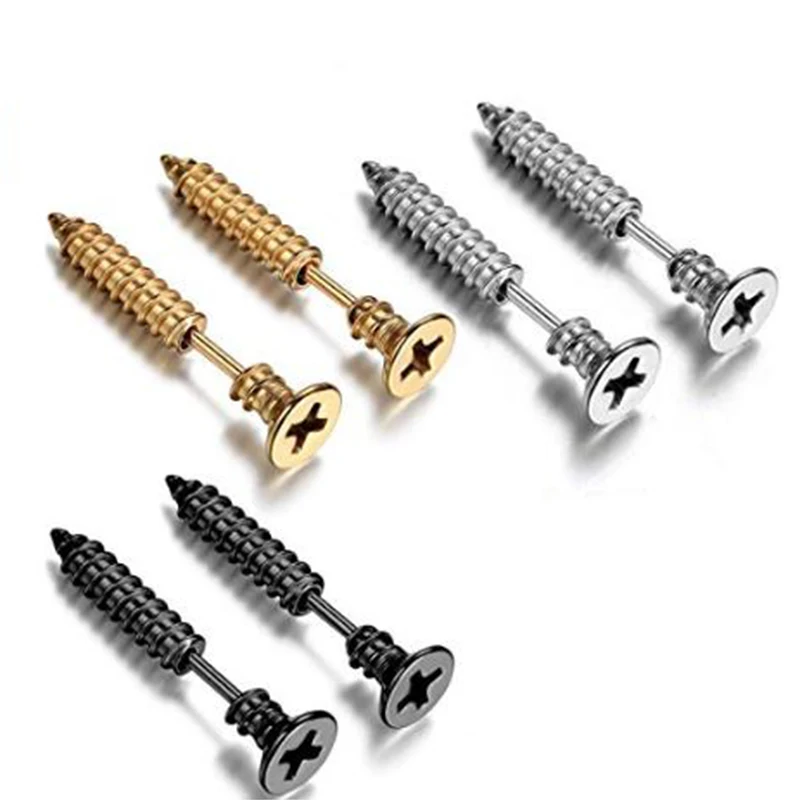 1Pair-Punk-Newest-Hot-Sale-fashion-personality-black-screw-silver-earrings-Hot-stud-earring-male-stainless(3)