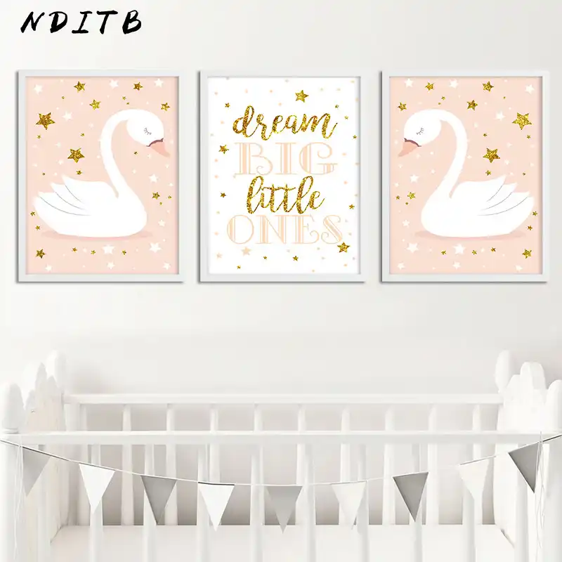 baby girl swan nursery