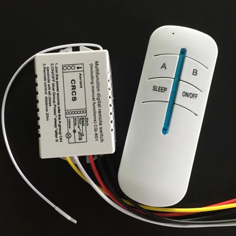 

2 Channels 220V Wireless ON/OFF Digital RF Remote Controller Switch Receiver Transmitter For LED Ceiling Panel Lamps Bulbs #0225