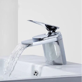 

Fashion unique design brass bathroom sink waterfall faucet,single lever waterfall basin faucet water tap mixer
