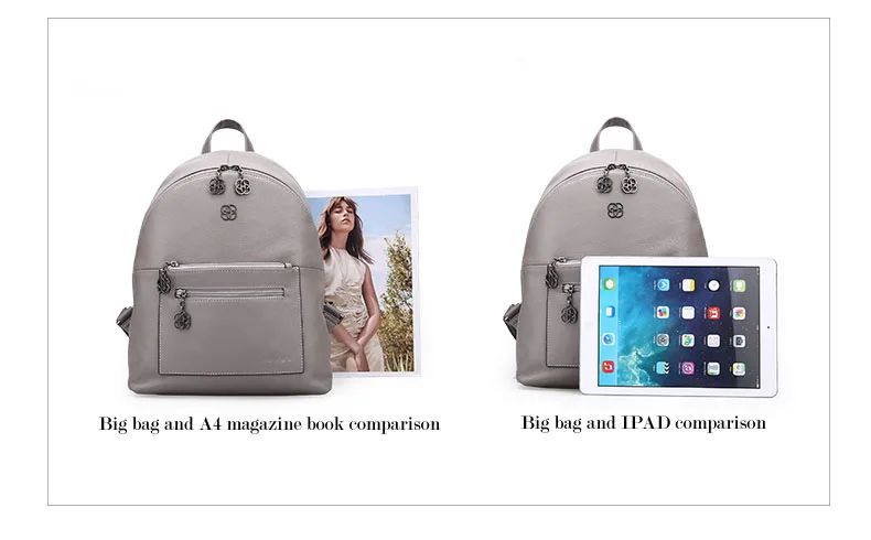 Fashion Women Backpacks Natural Top Layer Cow Leather Crossbody Bag Student Bag Teenagers Girls Travel Bags Simple Versatile Bag         H51940322- (6)