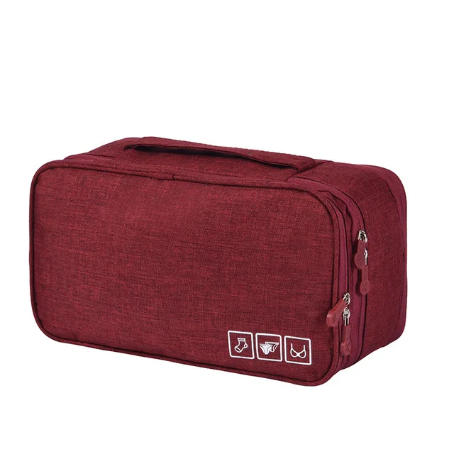 RUPUTIN, женская сумка для нижнего белья, портативный органайзер для путешествий, сумка для хранения одежды, большая емкость, для поездок, бюстгальтер, носок, сортировка, макияж, моющиеся сумки - Цвет: Red