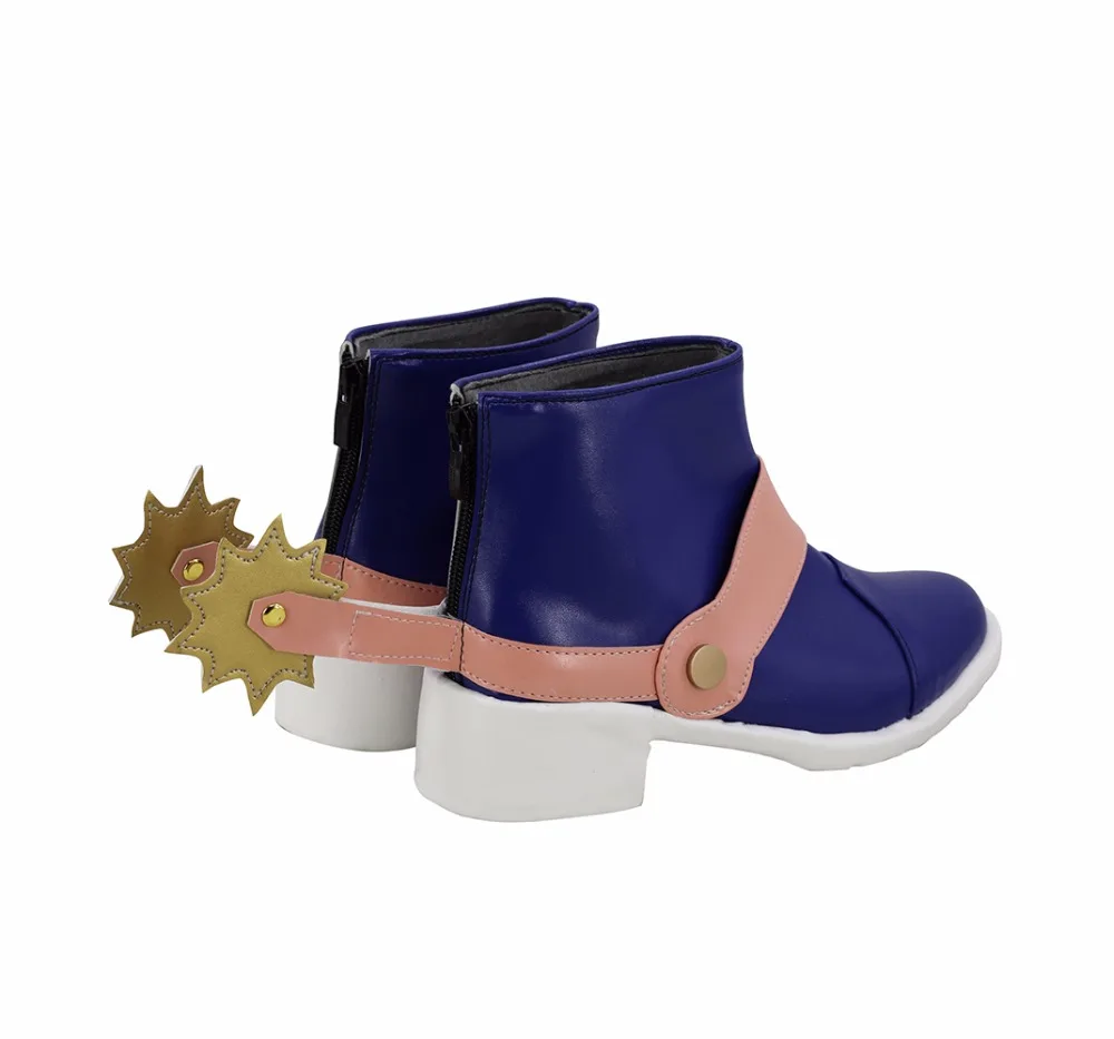 JoJo's Bizarre Adventure7 Steel·Ball·Run Johnny Joestar Cosplay Boots Blue Shoes Custom Made (4)