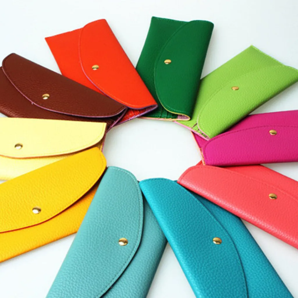 

12 Candy Colors Women Wallet Thin Long Designer Women Solid Leather Womens Wallets And Purses Coin Purse ID Card Holders