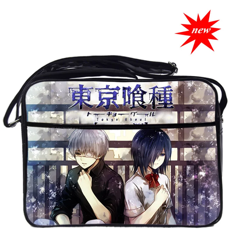 Tokyo Ghouls Sling Bags Cross Body Messenger Bag Anime Cosplay Satchel PU Waterproof Students Schoolbag