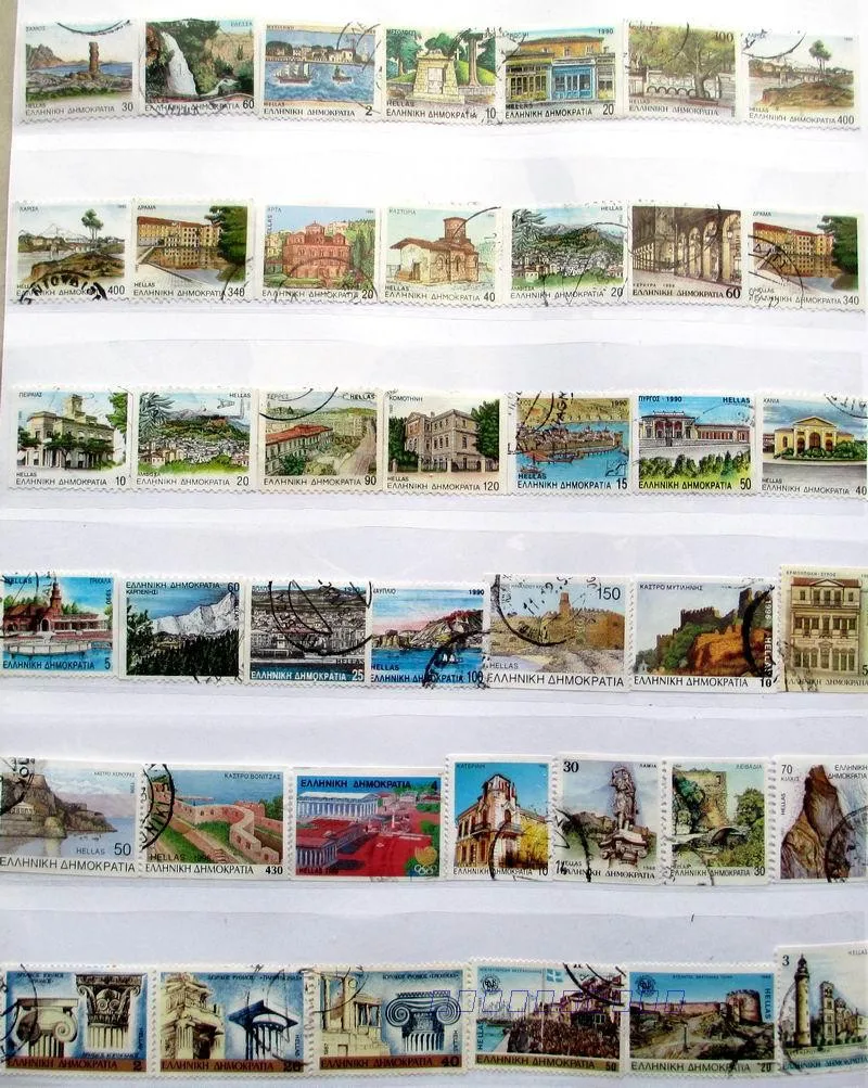 250 шт все разные бывшие в использовании почтовые марки из бумаги в хорошем состоянии для сбора всех из Греции