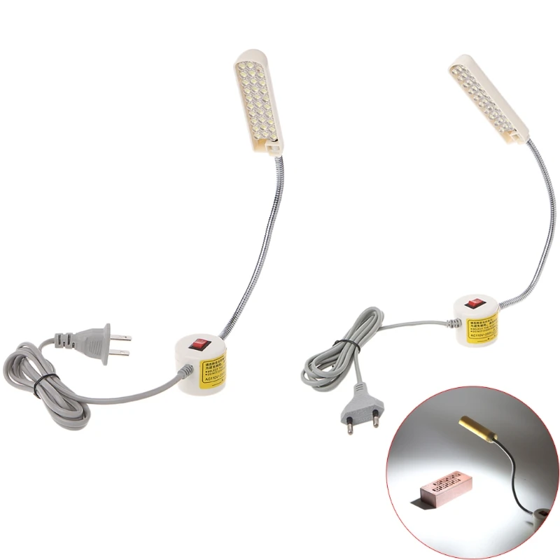 YAM Fashionable 30 LED Sewing Machine Light Working Gooseneck Lamp with Magnetic Base EU/US Plug